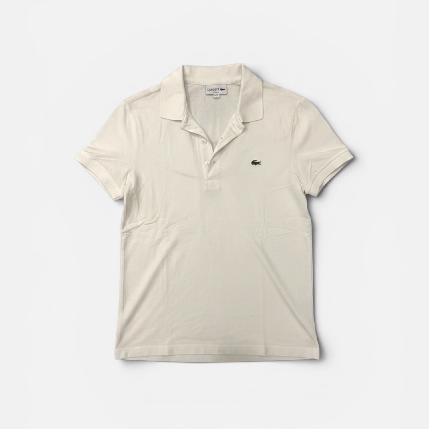 Lacoste Εκρού Ανδρική Μπλούζα Polo με Κεντημένο Κροκόδειλο